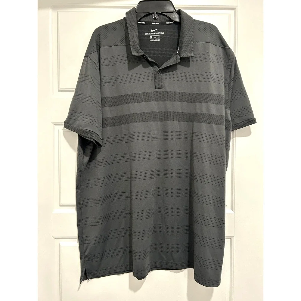 Nike Zonal Cooling Golf Polo Shirt Gray Short Sleeve Mesh Performance XL‎ XLARGE